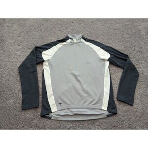 Adidas Cycling Jersey Mens Extra Large Gray‎ Long Sleeve 1/2 Zip Biking